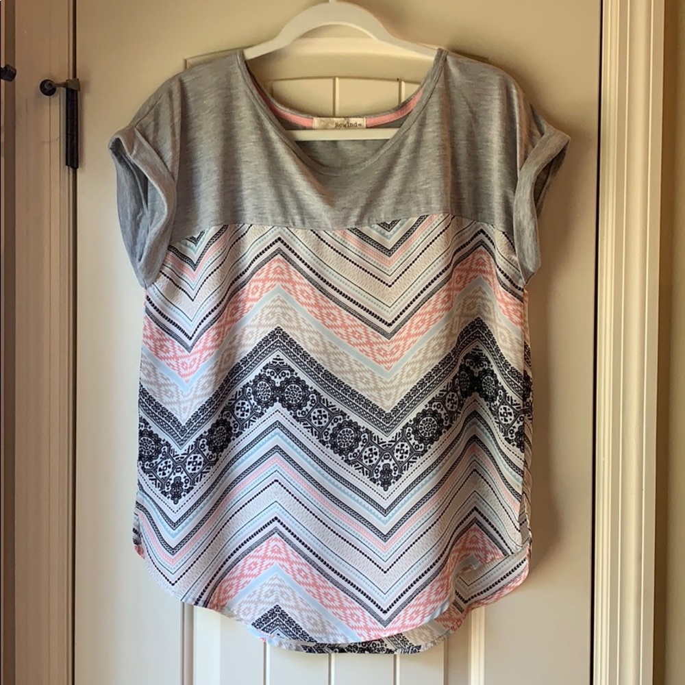 Short Sleeve Printed Blouse